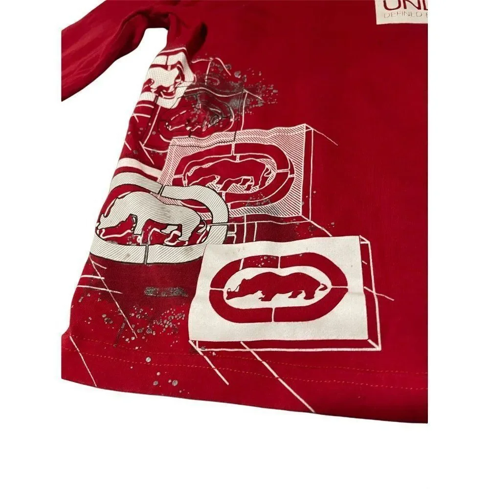 Echo United Unisex Kids Red Long Sleeve Round Neck Graphic T Shirt Size 4T